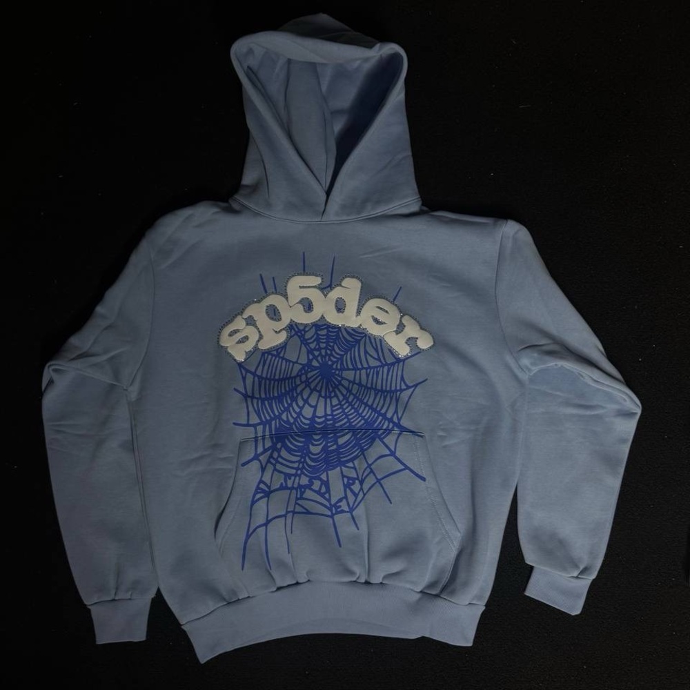 Light Blue Spider Web Hoodie